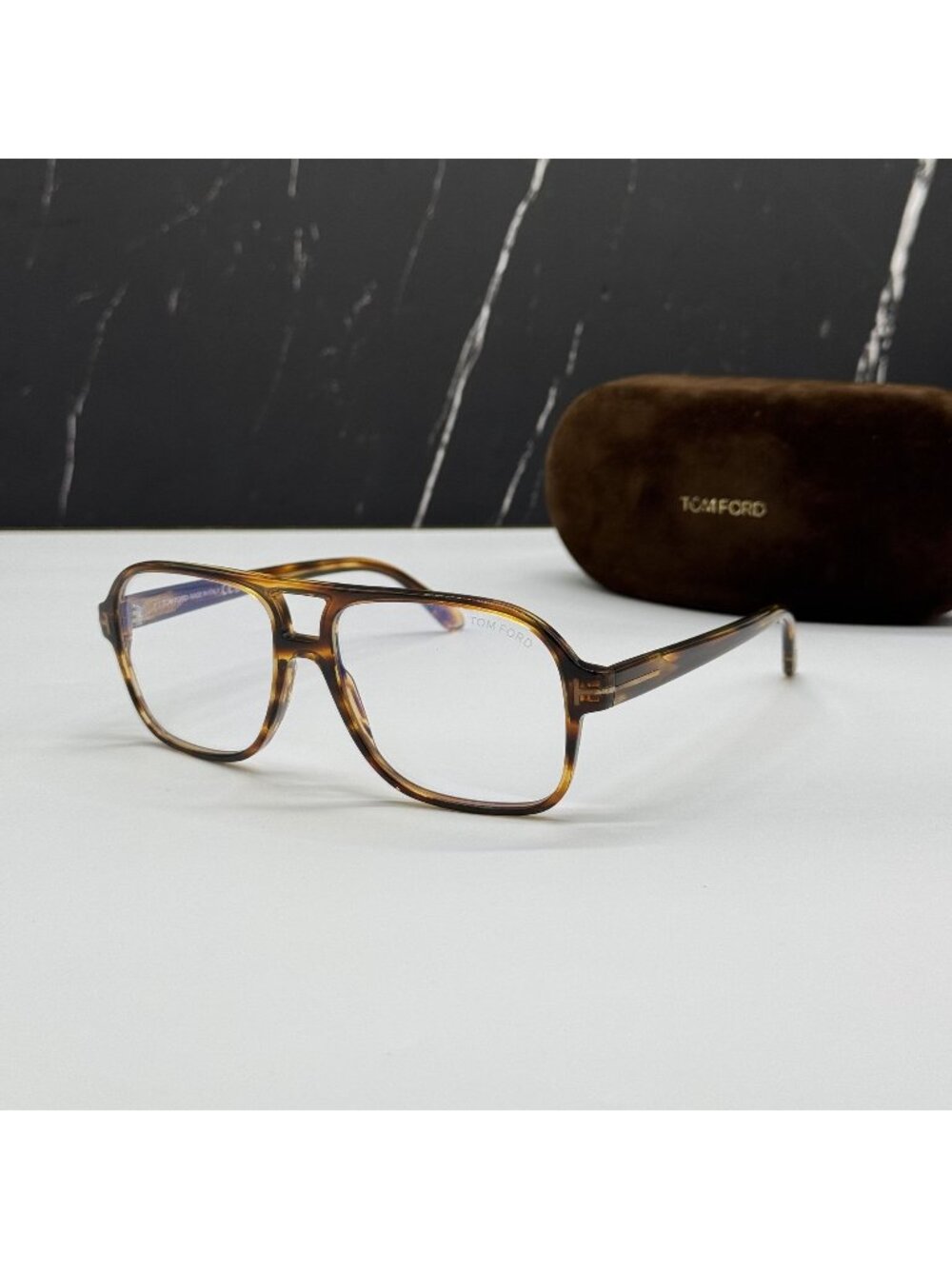 NEW TOM FORD TF6058 055 HAVANA MEN AVIATOR EYEGLASSES TOM FORD FT6058 055